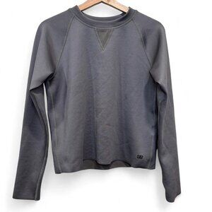 Albion Cropped Crewneck Sweatshirt Charcoal Gray XS